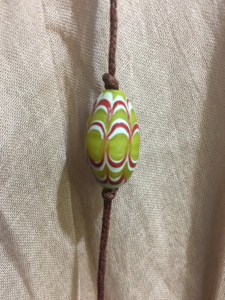 Temana Chartreuse Hand Painted Bead Necklace