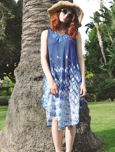 5800 Indigo tie-Dye Dress