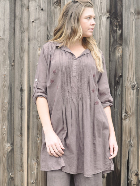 7761 Hand Embroidered Katharine Shirt Dress