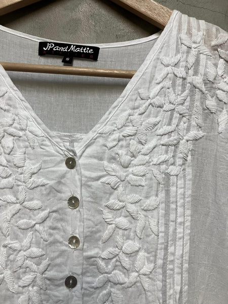Haley Hand Embroidered V-Neck Dress
