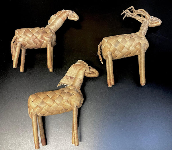 Hand Woven Straw Animal Figurine Package