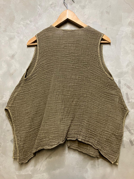8990 Single Button Vera Vest  - Desert