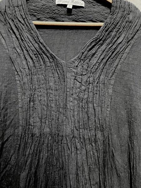Pleated V-Neck Dress