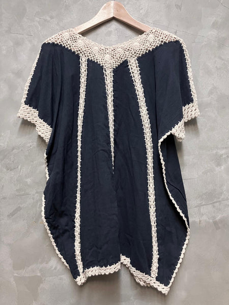 Young Designer Exclusive Top With Hand Crocheted Bands