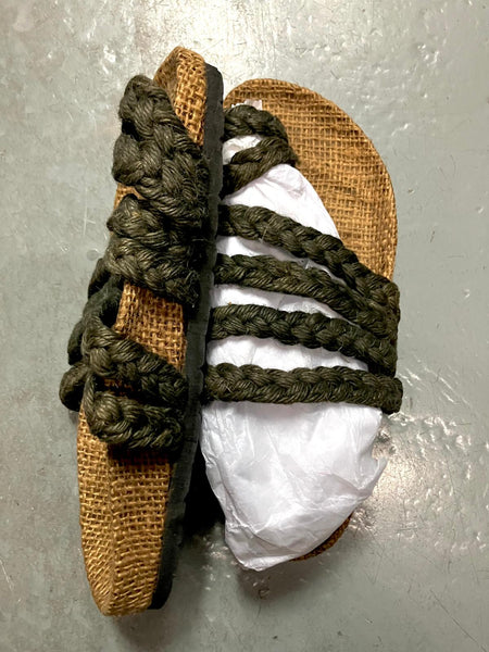 Braided Hemp Footbed Sandals