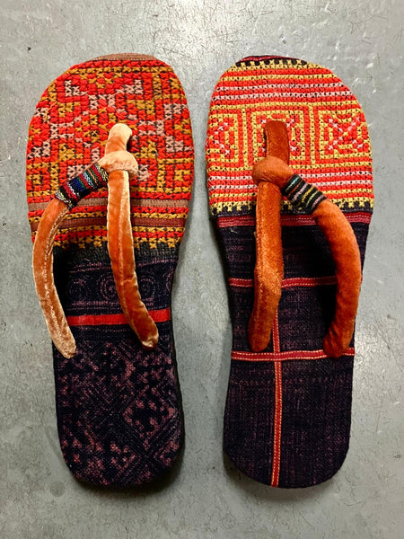 Authentic Hill Tribe Sandal with Velvet Straps