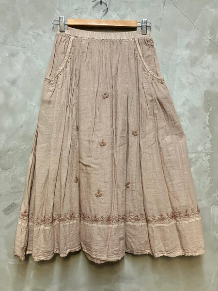 Flower Field Hand Embroidered Skirt