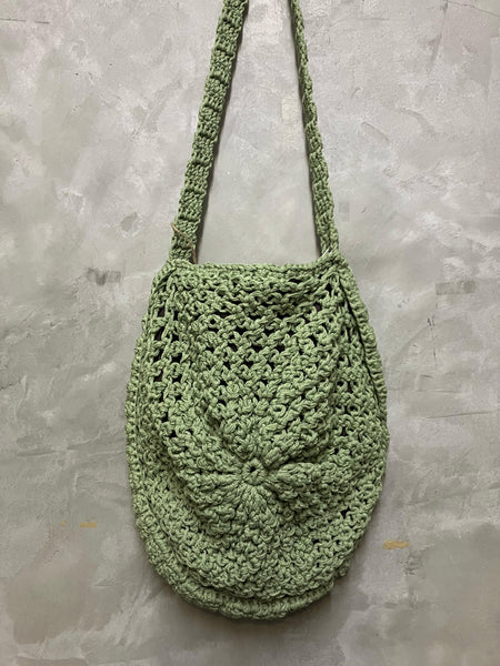 Jakarta Hand Crochet Shoulder Bag - Sage