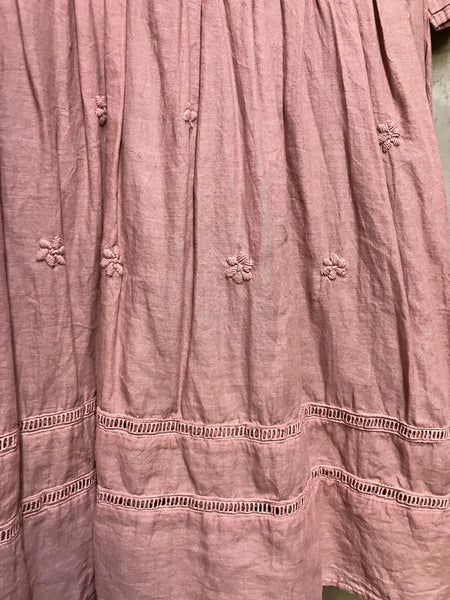 Ally Hand Embroidered Dress Blush