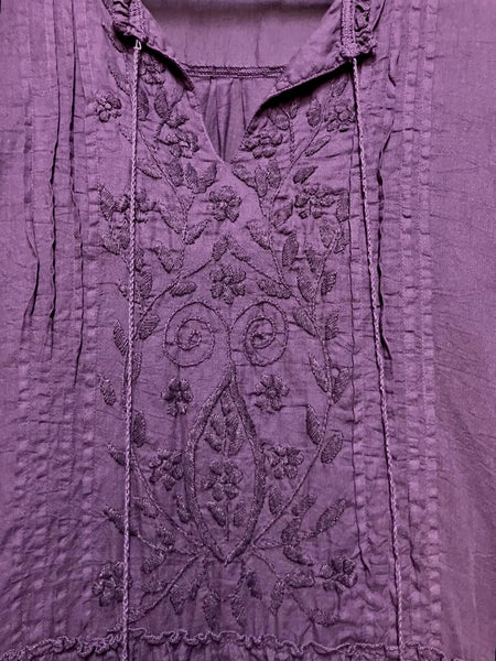 Ally Hand Embroidered Slit Neck Dress
