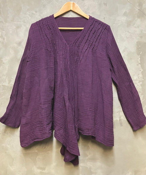 V-Neck Double Layer Cotton A-Line Tunic