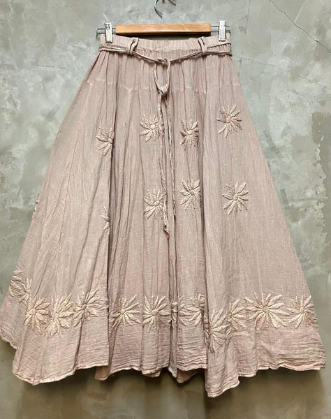 Sunflower Hand Embroidered Skirt