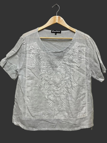 Ella Top With Hand Embroidered Front