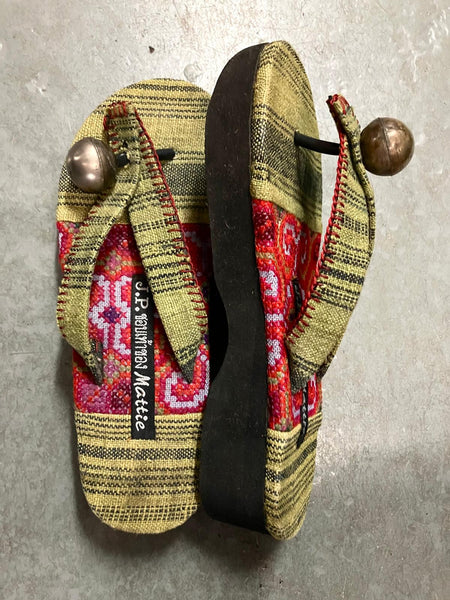 Authentic Hill Tribe Platform Sandal with Arkha Ball