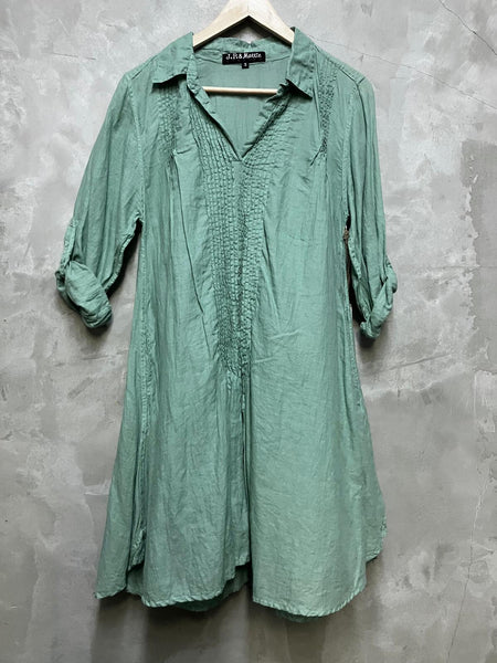 Pleated Shirt Dress