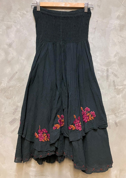 Esmeralda Hand Embroidered Strapless Dress/Skirt