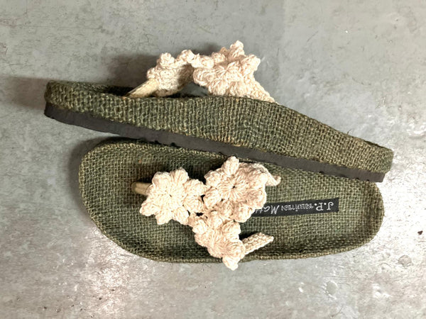 Crochet Upper and Hemp Footbed Sandal