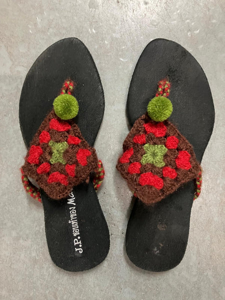 Crochet Upper soft Faux Suede Sandal