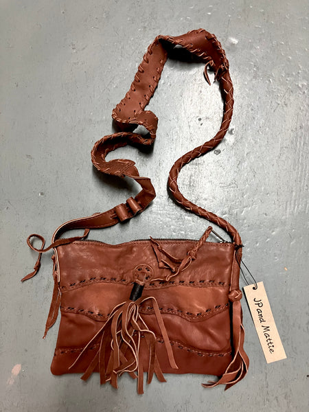 Yen Recycled Leather Patch Cross-Body Bag