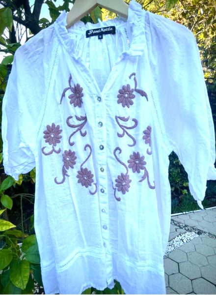 3392 Georgina Hand Embroidered Shirt