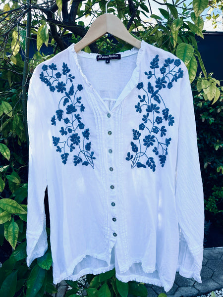 8030 Gabriella Hand Embroidered Shirt