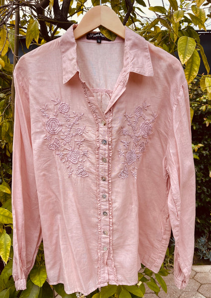 6591 Tamara Butterfly Hand Embroidered Shirt