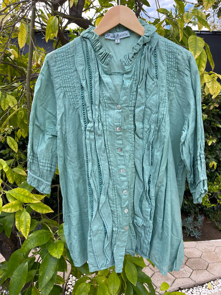 2030 Madeleine Ruffle and Lace Shirt