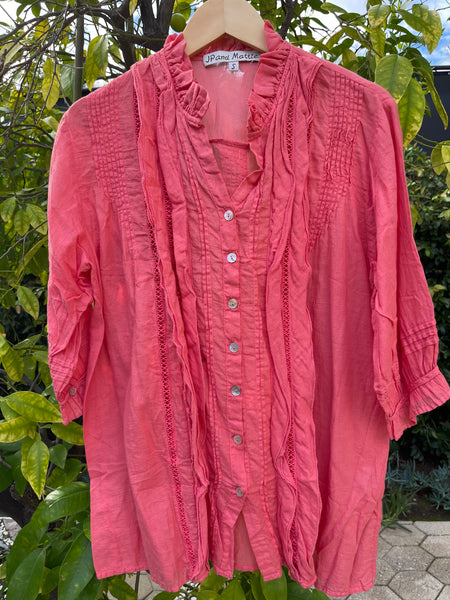 2030 Madeleine Ruffle and Lace Shirt