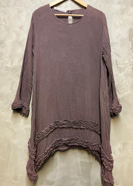Ruffle Edge Elvira Dress - Ovaltine