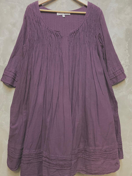 Elbow Sleeve Francoise Dress - Violet