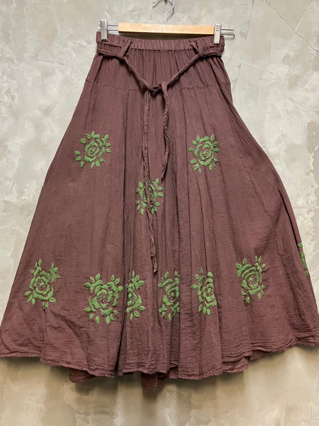 8230 Flower Child Hand Embroidered Skirt