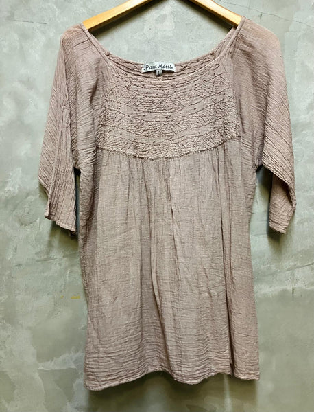 Hand Embroidered Yoke Top