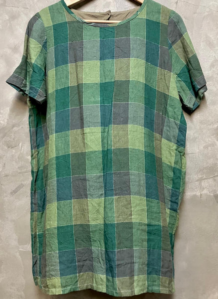 Young Designer Exclusive Linen Plaid Dress
