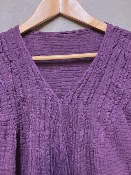 V-Neck Double Layer Cotton A-Line Tunic