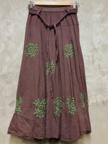 8230 Flower Child Hand Embroidered Skirt