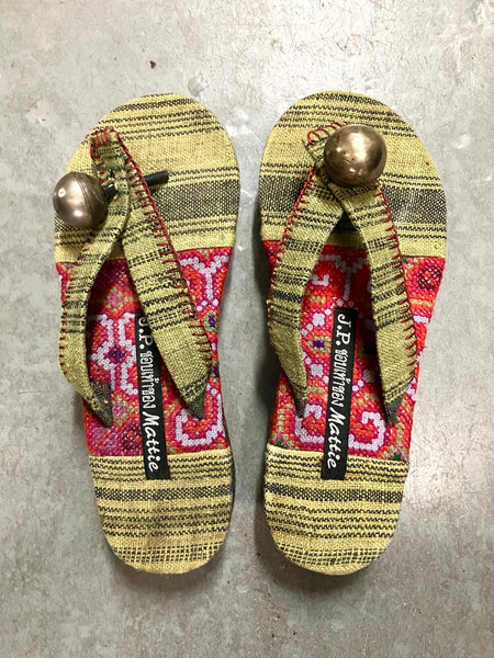 Authentic Hill Tribe Platform Sandal with Arkha Ball