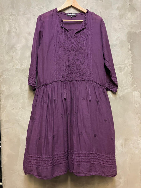 Ally Hand Embroidered Slit Neck Dress