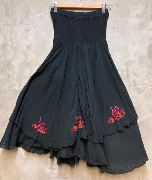 Esmeralda Hand Embroidered Strapless Dress/Skirt
