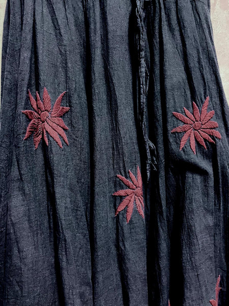 Sunflower Hand Embroidered Skirt