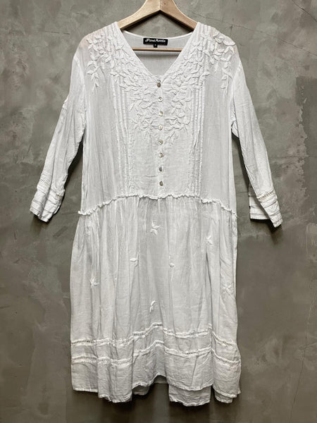 Haley Hand Embroidered V-Neck Dress