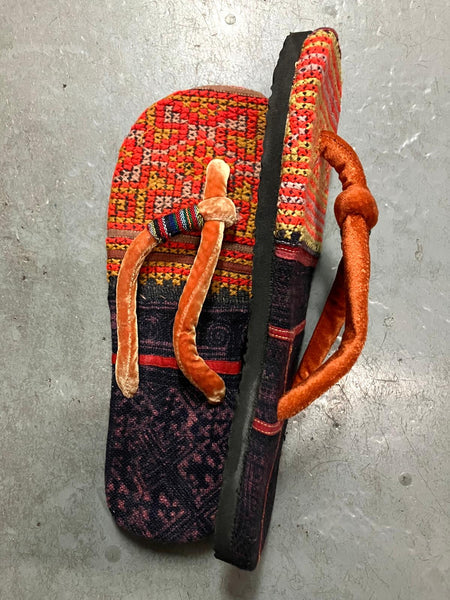 Authentic Hill Tribe Sandal with Velvet Straps