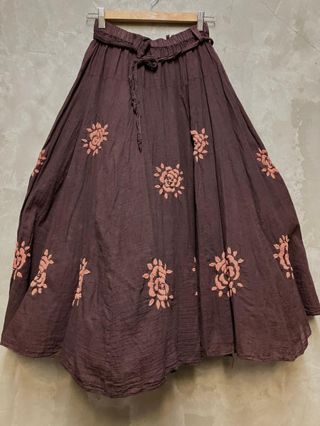 8230 Flower Child Hand Embroidered Skirt