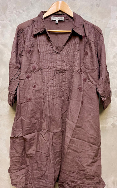 7761 Hand Embroidered Katharine Shirt Dress