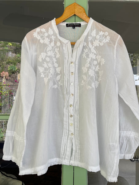 8030 Gabriella Hand Embroidered Shirt