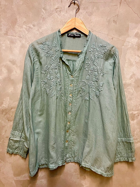 8030 Gabriella Hand Embroidered Shirt
