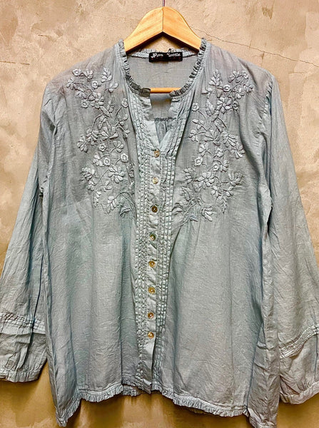 8030 Gabriella Hand Embroidered Shirt