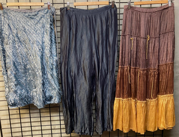 Exclusive Offer on 2 Skirts and 1 Pair of Pants in Handpicked Crushed Silk Samples