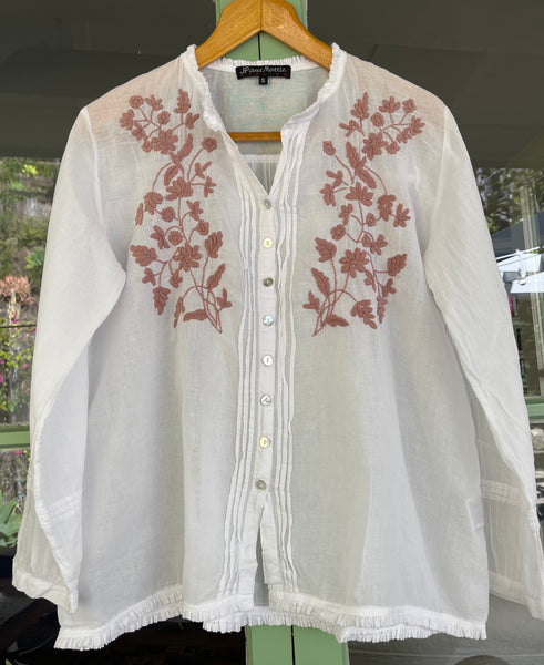 8030 Gabriella Hand Embroidered Shirt