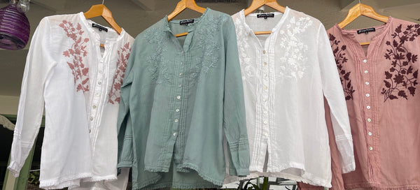 8030 Gabriella Hand Embroidered Shirt