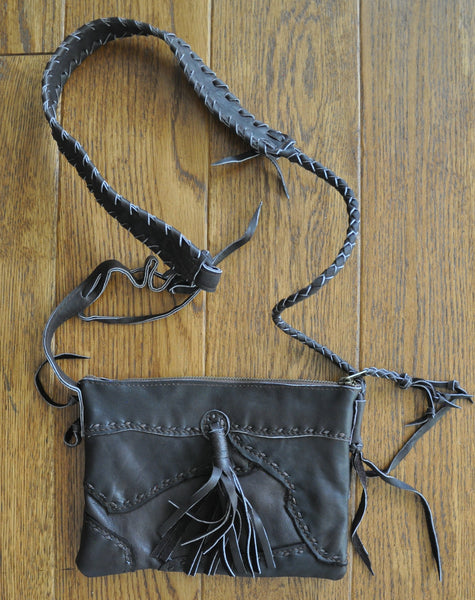 Yen Recycled Leather Patch Cross-Body Bag